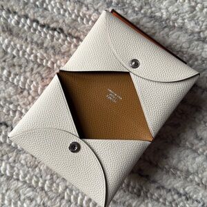 NIB Hermes Calvi Verso Wallet Nata/Sesame